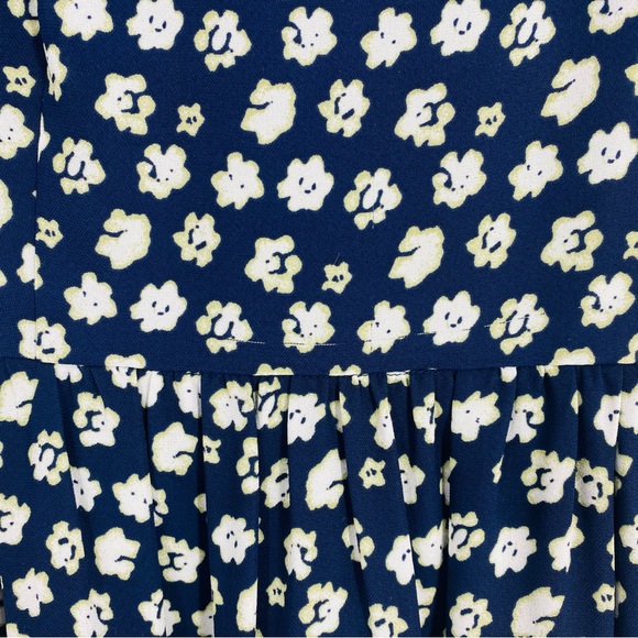 J. Crew Navy Blurred Floral Tiered Mini Dress Size 0 - Picture 10 of 12